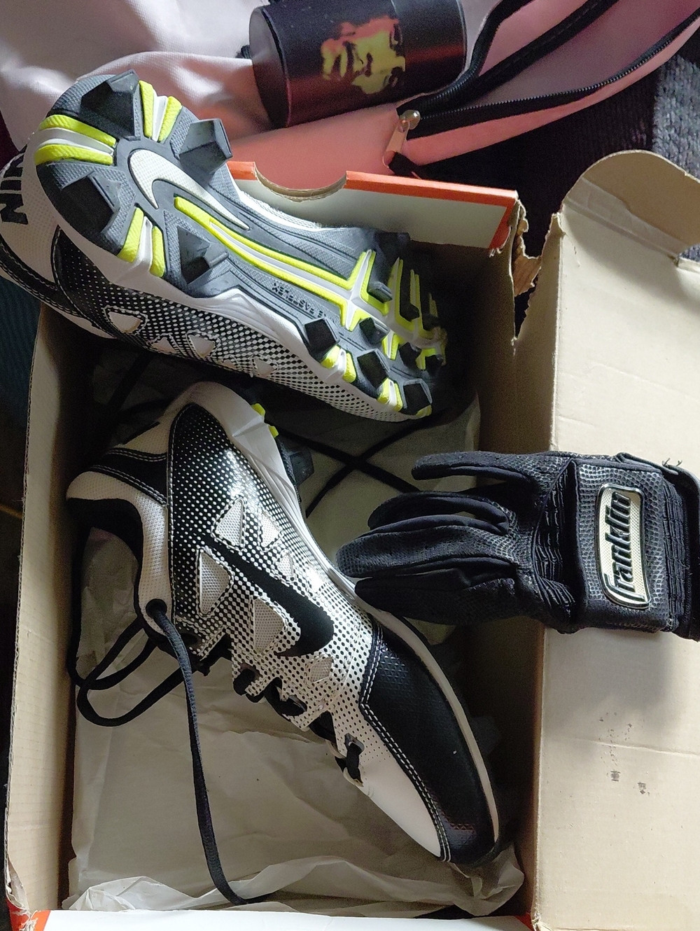 Nike Black, White & Neon Yellow Soccer Cleats